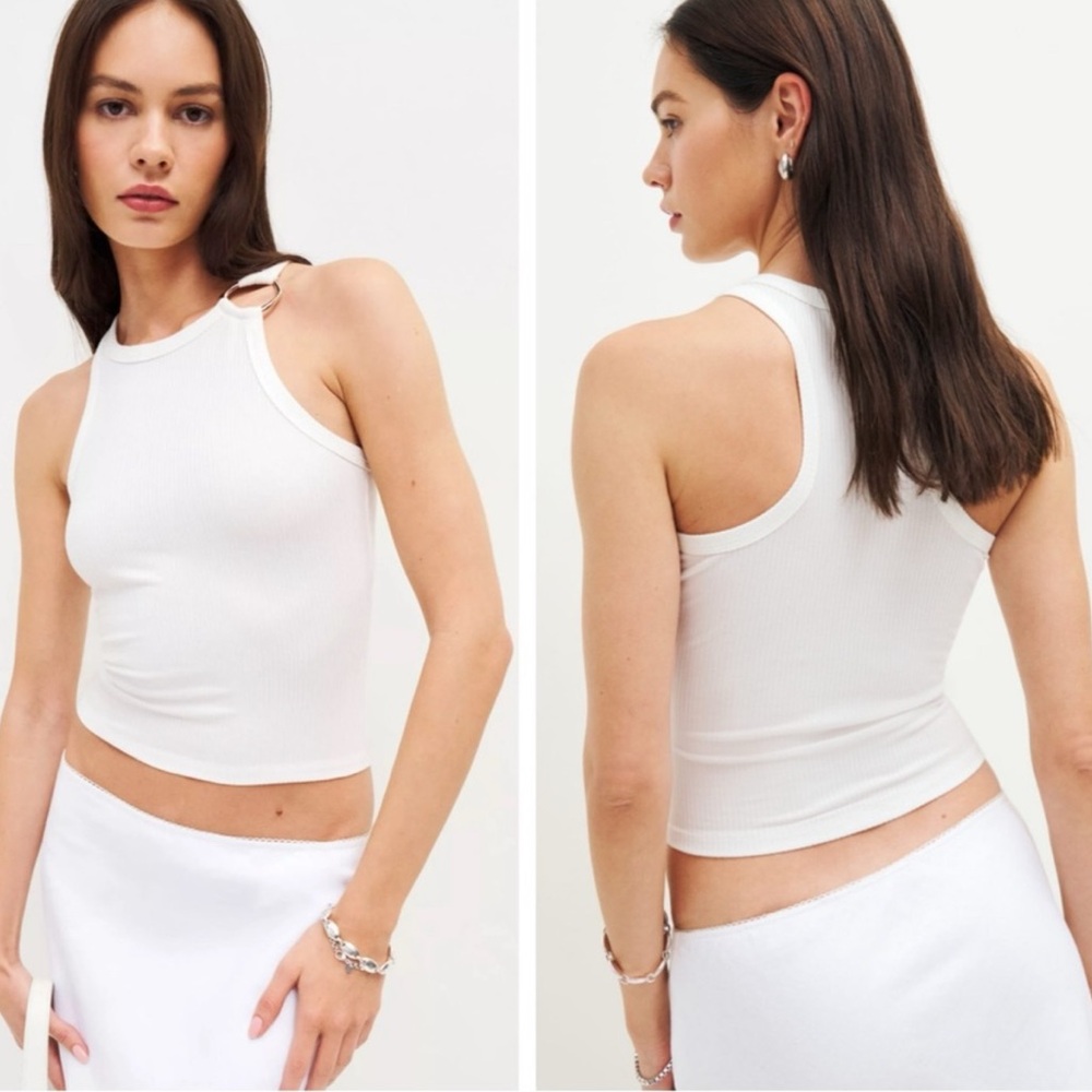 Reformation Eddis Top, White, Sz. XS